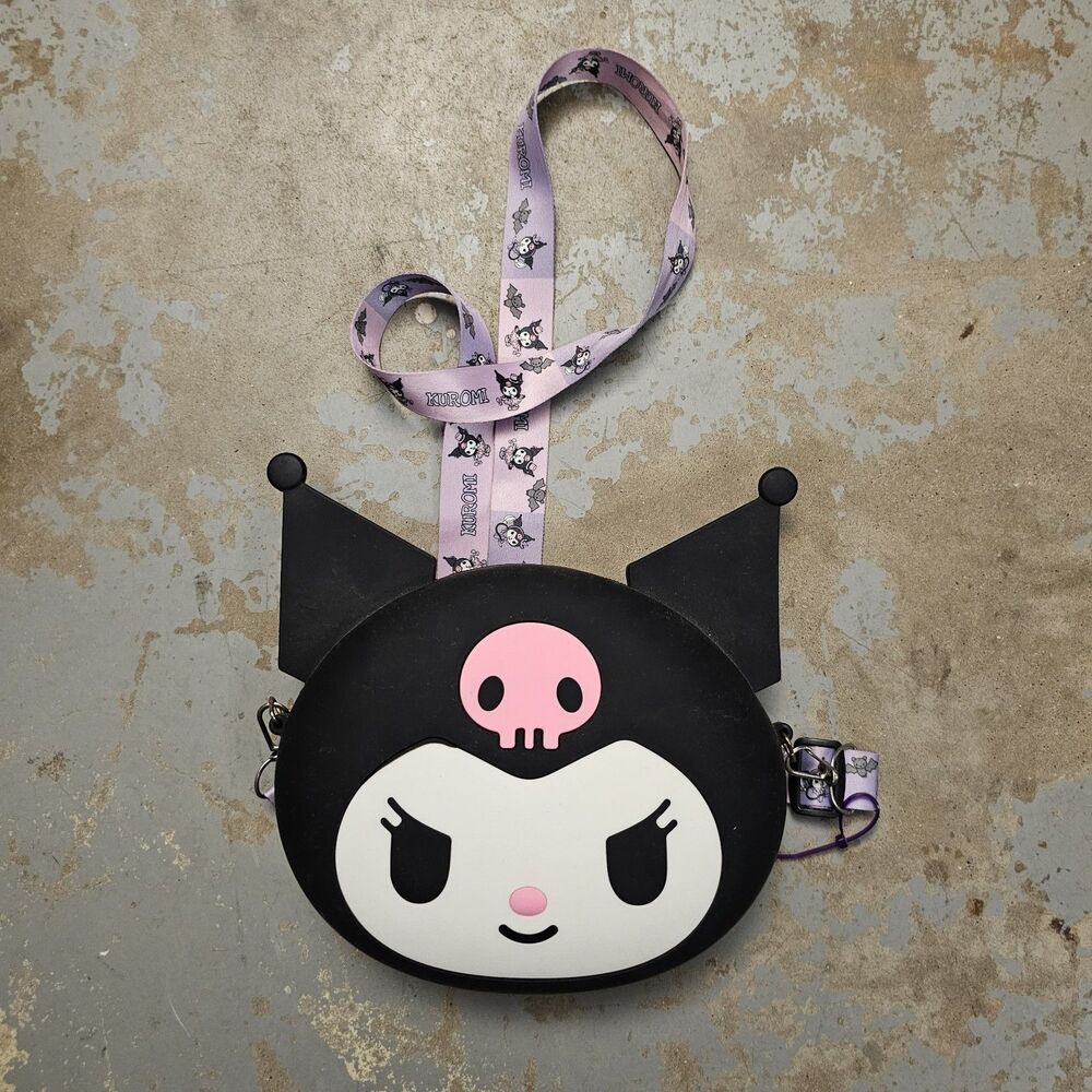 Kuromi Crossbody Soft Coin Card Silicone Shoulder Bag Travel Backpack Anime
